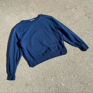Alex Mill blue dyed crew neck cotton pullover sweater
